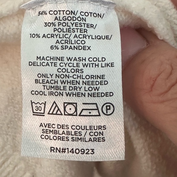 Loft White Crewneck W/Pink Hearts Very Soft & Cozy Romantic Feminine Suze XL - Picture 4 of 9